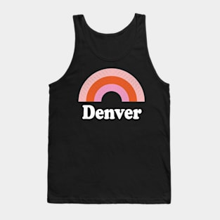 Denver, Colorado - CO Retro Rainbow and Text Tank Top